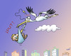 Cartoon: Baby hunter (small) by llobet tagged baby hunter stork