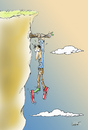 Cartoon: Shoes to the edge (small) by llobet tagged precipice,shoes,edge