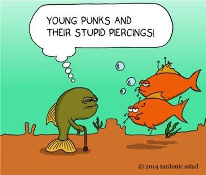 Cartoon: punks (medium) by sardonic salad tagged humor,salad,sardonic,piercings