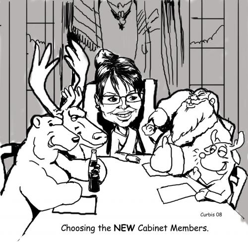 Cartoon: New Cabinet (medium) by Curbis_humor tagged palin,cabinet
