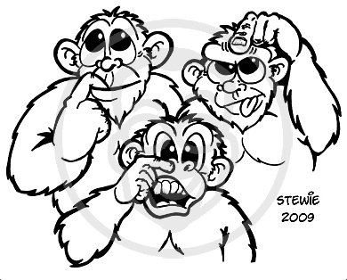 pictures of monkeys cartoon. Cartoon: 3 monkeys (medium) by