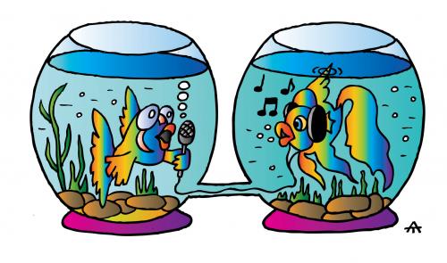 fishes cartoon pictures. Cartoon: Aquarium (medium) by