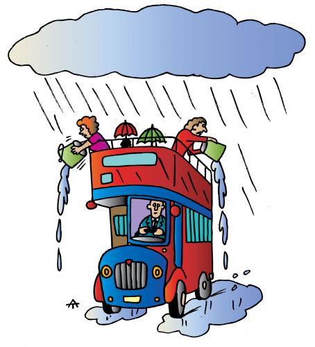 Cartoon: Bus In Rain (medium) by Alexei Talimonov tagged bus,rain,