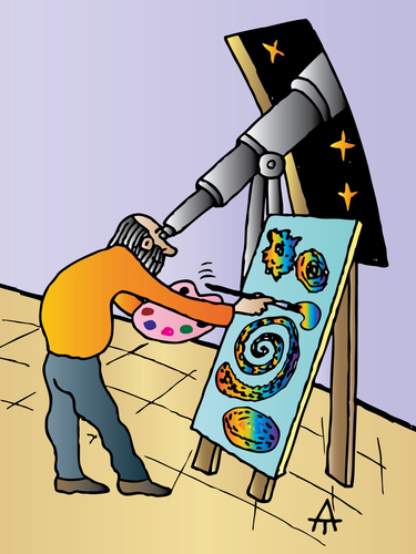 Cartoon: Cosmos Artist (medium) by Alexei Talimonov tagged artist,cosmos