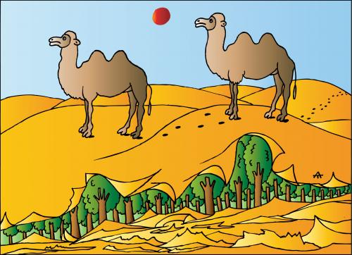 Desert By Alexei Talimonov | Nature Cartoon | TOONPOOL