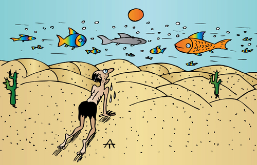 Cartoon: Desert Fish (medium) by Alexei Talimonov tagged desert,fish