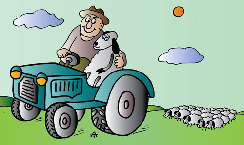 cartoon girl farmer. Cartoon: Farmer (medium) by