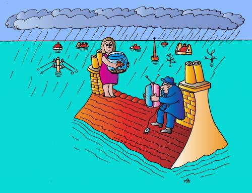 Cartoon: Flooding (medium) by Alexei Talimonov tagged flood,aquarium,tv