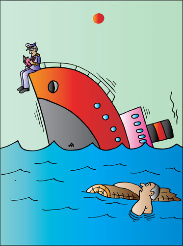 Cartoon: Shipwreck (medium) by Alexei Talimonov tagged literature,books