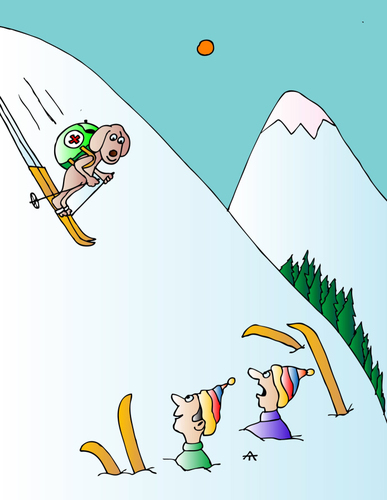 Cartoon: Skiing (medium) by Alexei Talimonov tagged skiing