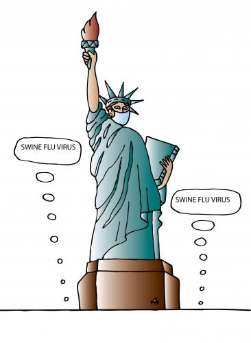 Cartoon: Swine Flu (medium) by Alexei Talimonov tagged swine,flu,virus,pandemy
