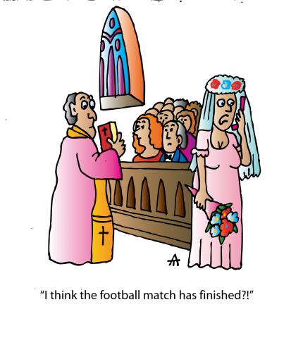 Cartoon Wedding medium by Alexei Talimonov tagged footballweddingbride