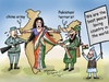 Cartoon: mother India (small) by mangalbibhuti tagged mangalbibhuti,motherindia,monmohanshing,india,pakisthan,china,terrorist,army,rape,corruption,bharatmata