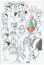 Cartoon: Ink Sketch Page (small) by Cartoons and Illustrations by Jim McDermott tagged faces,sketchbook,tv,cartoons