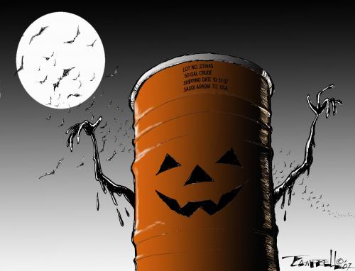 oil barrel cartoon. Cartoon: Scary Oil Prices