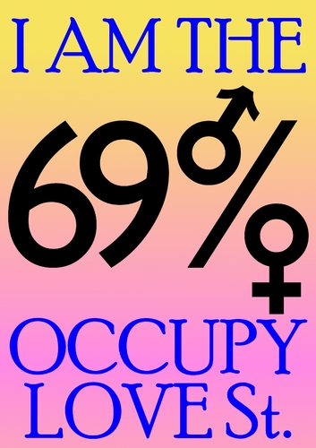 Cartoon: Occupy Love Street (medium) by srba tagged wallstreet,protest,slogan,99percent,love