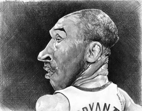 Cartoon: Kobe Bryant (medium) by salnavarro tagged nba,basketball,sports,