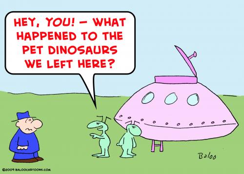 Cartoon: 1aliens pet dinosaurs (medium) by rmay tagged aliens,pet,dinosaurs