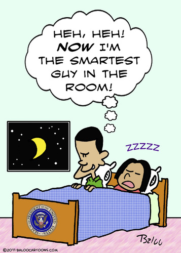 Cartoon: 1smartest guy room obama (medium) by rmay tagged guy,1smartest,room,obama