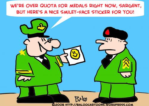 Cartoon: ARMY GENERAL MEDALS SMILEY FACE (medium) by rmay tagged army, 