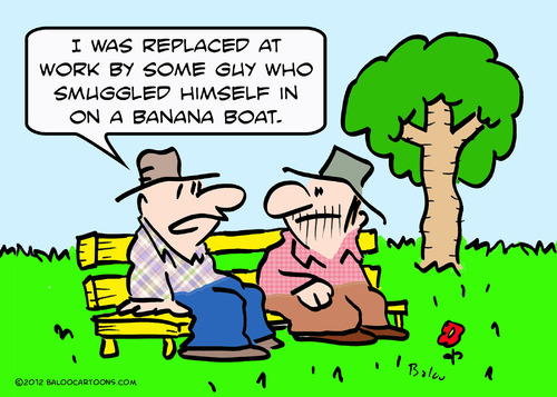 Cartoon: banana boat replaced work (medium) by rmay tagged banana,boat,replaced,work