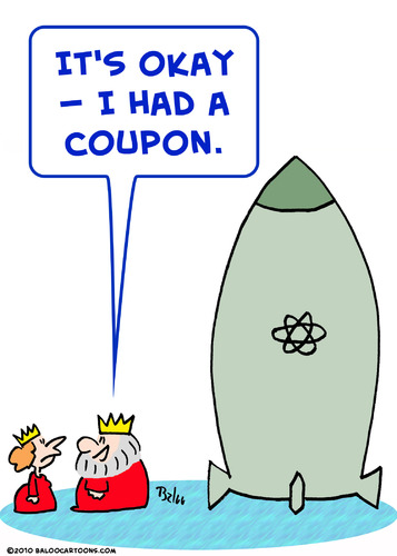 Cartoon: bomb coupon king queen (medium) by rmay tagged bomb,coupon,king,queen