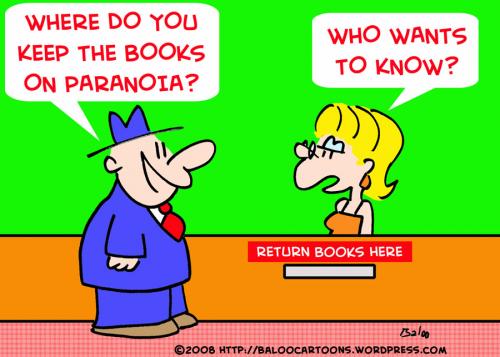 Cartoon: BOOKS PARANOIA LIBRARY (medium) by rmay tagged books,paranoia,library