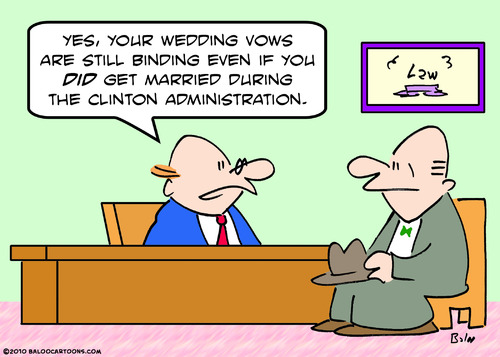 Cartoon: clinton administration married (medium) by rmay tagged clinton,administration,married