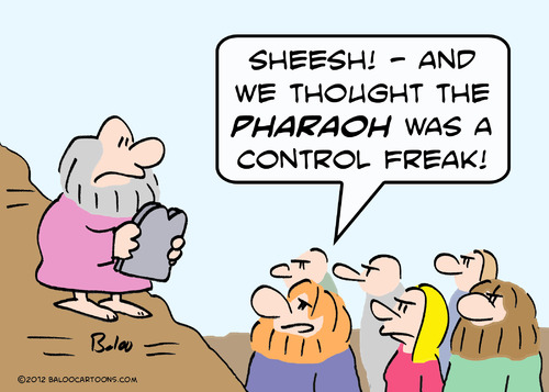 Cartoon: control freak moses pharaoh (medium) by rmay tagged control,freak,moses,pharaoh