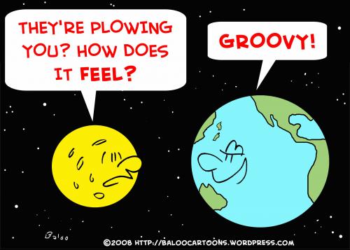 cartoon earth. Cartoon: EARTH MOON PLOWING