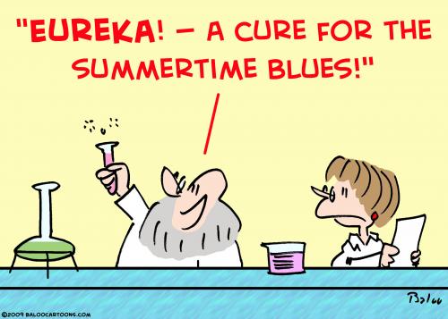 Cartoon: eureka cure summertime blues (medium) by rmay tagged eureka,cure,summertime,blues