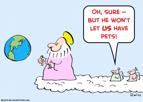 Cartoon: god angels pets (medium) by rmay tagged god,angels,pets