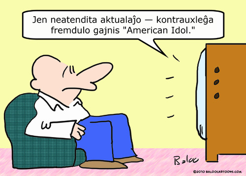 Cartoon: illegal alien american idol espe (medium) by rmay tagged illegal,alien,american,idol,esperanto