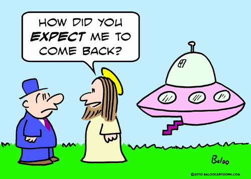 Cartoon: jesus flying saucer (medium) by rmay tagged jesus,flying,saucer