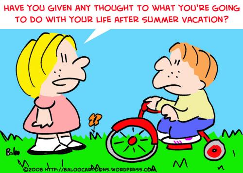 Cartoon: KIDS LIFE AFTER SUMMER VACATION (medium) by rmay tagged kids,life,after,summer,vacation