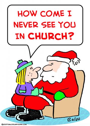 santa claus cartoon. Cartoon: santa claus church (medium) by rmay tagged santa,claus,church