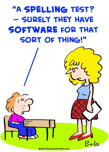Cartoon: spelling test school software (medium) by rmay tagged spelling,test,school,software