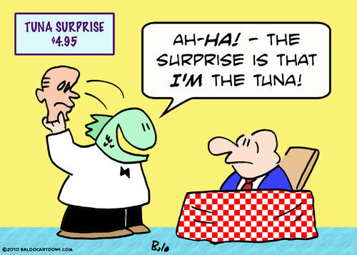 Cartoon: surprise tuna waiter (medium) by rmay tagged surprise,tuna,waiter