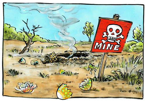 Cartoon: ostern (medium) by GB tagged ostern,mine,eier,osterhase,bombe