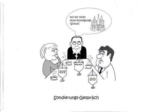 Cartoon: große Koalition (medium) by Retlaw tagged bischof