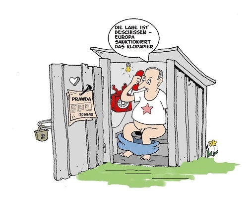 Cartoon: Sanktionen (medium) by Retlaw tagged putin,schwer,getroffen