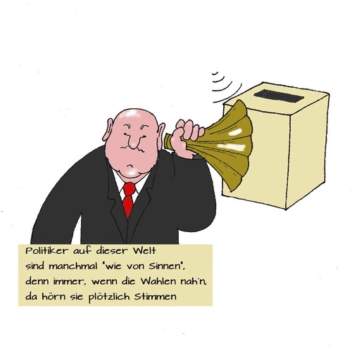 Cartoon: Stimmen hören (medium) by Retlaw tagged wahlen