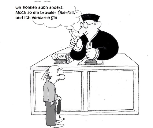Cartoon: Strenge des Gesetzes (medium) by Retlaw tagged raubtäter