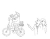 Cartoon: autonomes Radfahren (small) by Retlaw tagged fahrrad ohne lenker mit smartphon sichere fortbewegung