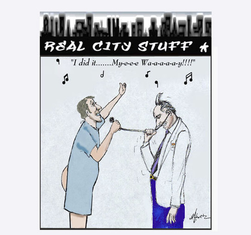 Cartoon: Once a Ham (medium) by optimystical tagged doctor,patient,singing,funny,exam,humorous