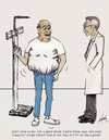 Cartoon: Over weight? Not me! (small) by optimystical tagged weight,denial,fat,obese,doctor,advice