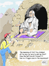 Cartoon: The eternal question (small) by optimystical tagged search,question,sage,answer,doubletalk,guru,shamen,seek