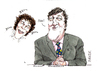 Cartoon: Stephen Fry and Alan Davies (small) by barker tagged stephen,fry,alan,davies,cartoon,caricature,qi,bbc