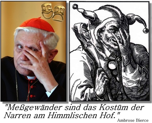Cartoon: Oberclown einer Riesenclownerie (medium) by eCollage tagged religion,kirche,christen,verlogenheit,scheinheiligkeit