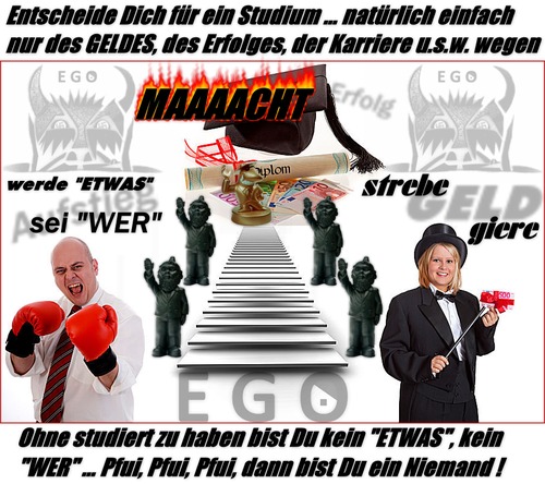 Cartoon: Schule - dort beginnt es (medium) by eCollage tagged erziehung,ego,egoisten,karriere,gier,geld